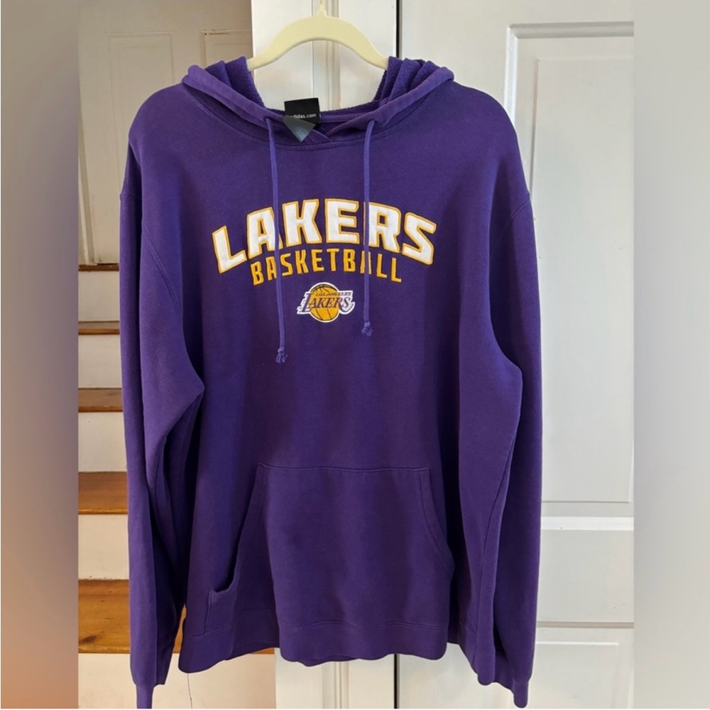 LA Lakers Hoodie by Adidas L, women’s XL purple, embroidered Lakers logo - Picture 6 of 6